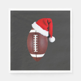 Christmas American Football Ball Santa Hat (1) Napkins