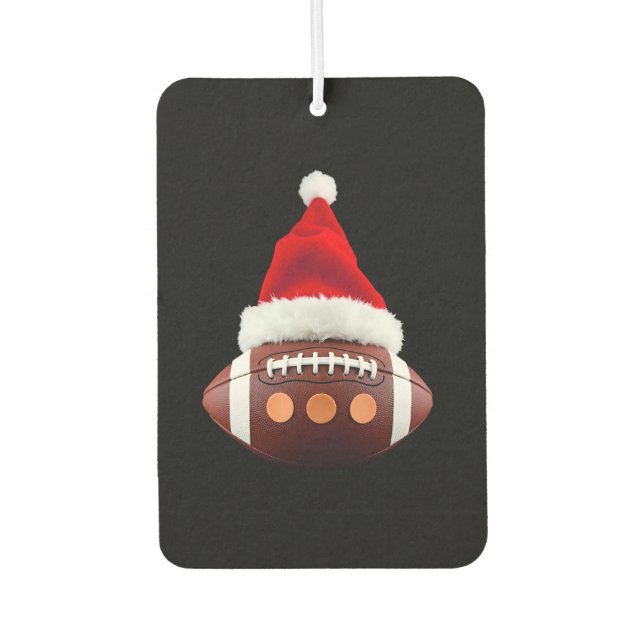 Christmas American Football Ball Santa Hat (2) Air Freshener (Front)