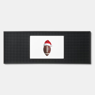 Christmas American Football Ball Santa Hat (2) Bar Mat