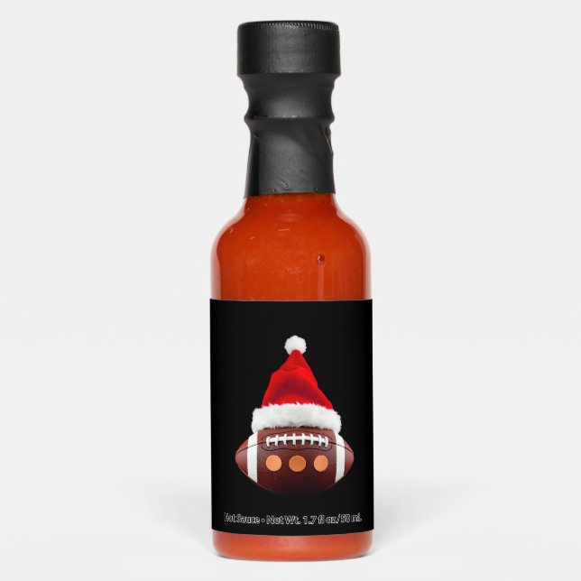 Christmas American Football Ball Santa Hat (2) Hot Sauces (Front)