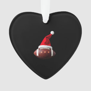 Christmas American Football Ball Santa Hat (3) Ornament