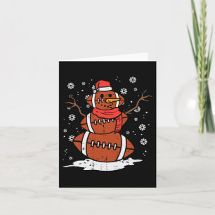 Christmas American Football Snowman Xmas Sport Men Card