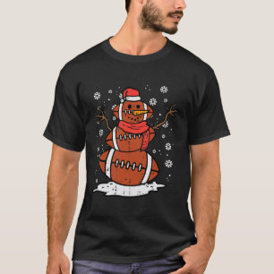 Christmas American Football Snowman Xmas Sport Men T-Shirt