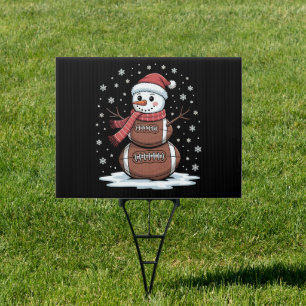 Christmas American Football Snowman Xmas Sport Sign