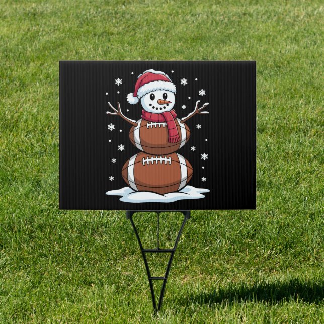 Christmas American Football Snowman Xmas Sport  Sign (Insitu)