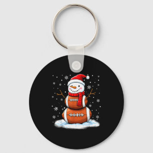 Christmas American Football Snowman Xmas Srt Men B Keychain