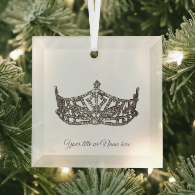 Christmas American Pageant Crown Glass  Ornament (Insitu)