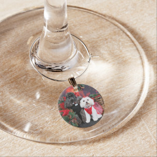 Christmas - Amiche Poodle - Tinkerbell Maltese Wine Glass Charm
