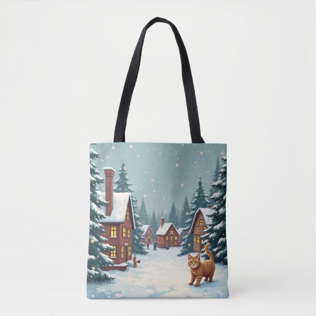 Christmas and Cat Tote Bag (Front)
