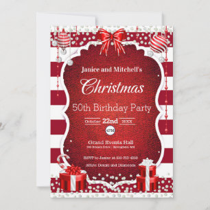 Christmas and Diamonds Party Invitation