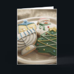 Christmas and Hanukkah cookies on plate, Holiday Card<br><div class="desc">AssetID: 200486001-001 / {Thomas Northcut} / Christmas and Hanukkah cookies on plate, </div>