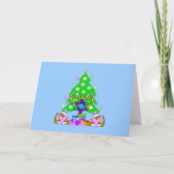 Christmas And Hanukkah Together Holiday Card by bonfirechristmas at Zazzle