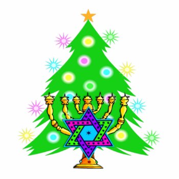 Christmas And Hanukkah Together Statuette by bonfirechristmas at Zazzle