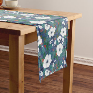 Christmas and Happy New Year seamless pattern Short Table Runner