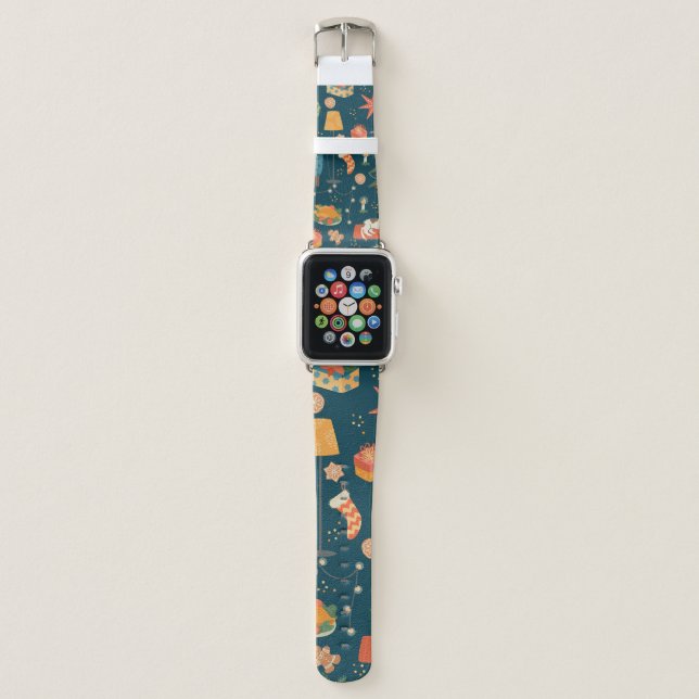 Christmas and Happy New Year seamless pattern. Swe Apple Watch Band (Front)
