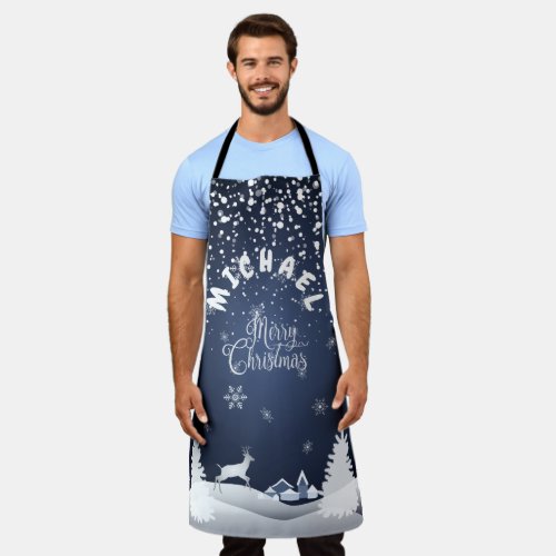 Christmas and Happy New Year Winter Monogram Apron