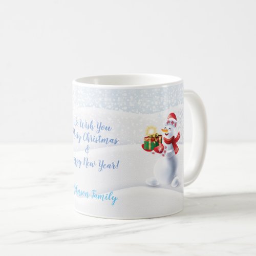 Christmas and Happy NewYear Winter Holiday Snowman Coffee Mug