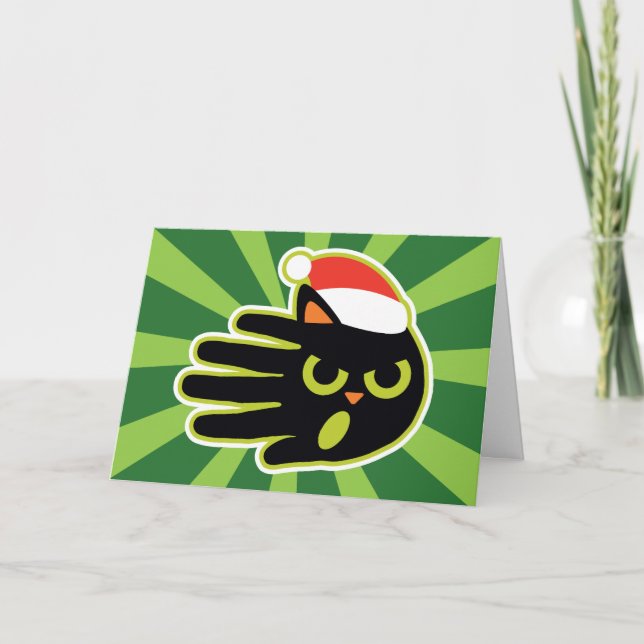 Christmas and Holiday Cat Santa milk and cookies (Front)
