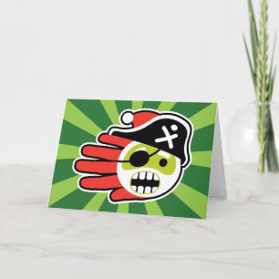Christmas and Holiday Pirate Santa Card