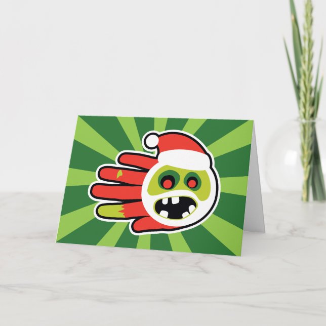 Christmas and Holiday Zombie Santa no cookies Card (Front)