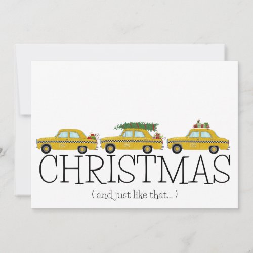 Christmas and Just Like That New York Taxi Cabs Holiday Card