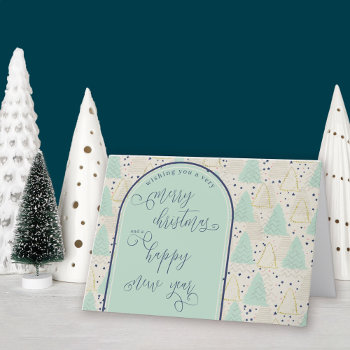 Christmas And New Year Calligraphy Abstract Trees Holiday Card by darlingandmay at Zazzle