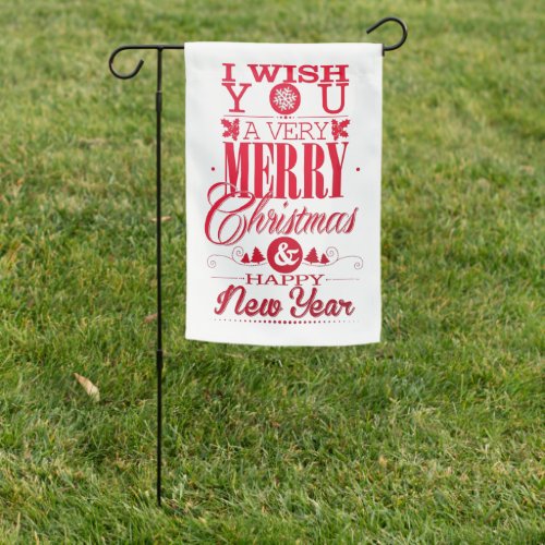 Christmas and New Year Design with Pine Tree Garden Flag