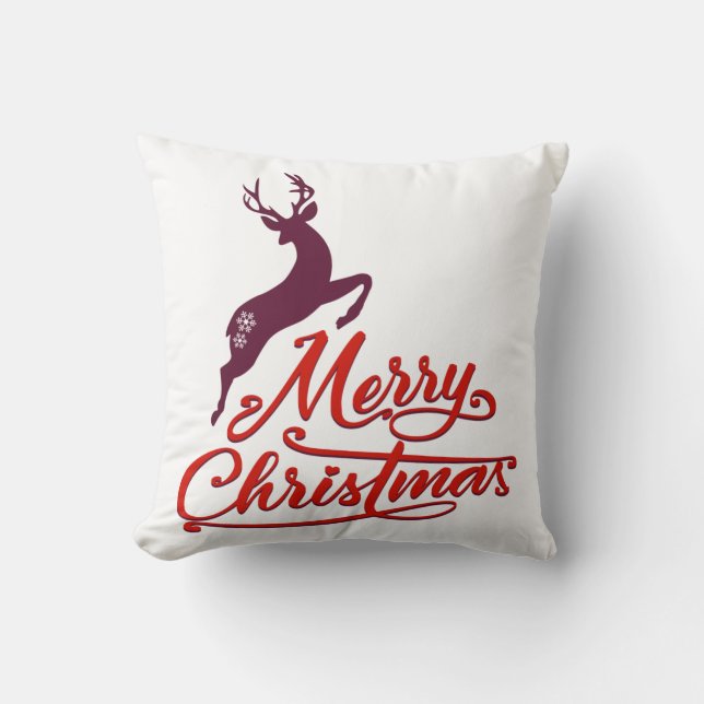 Christmas And New Year Graphic Design, Wild Animal Throw Pillow (Front)