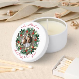 Christmas and New Year greetings, photo in a crown