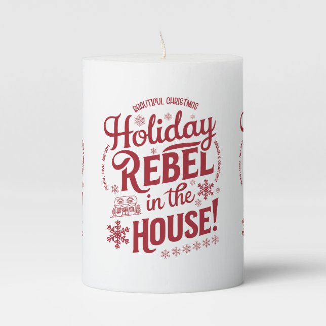 Christmas and New Year's Festive Candle (Front)