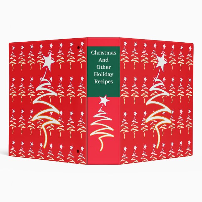 Christmas And Other Holiday Recipes Red 3 Ring Binder (Background)