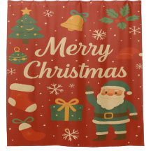 Christmas and Santa Claus Shower Curtain