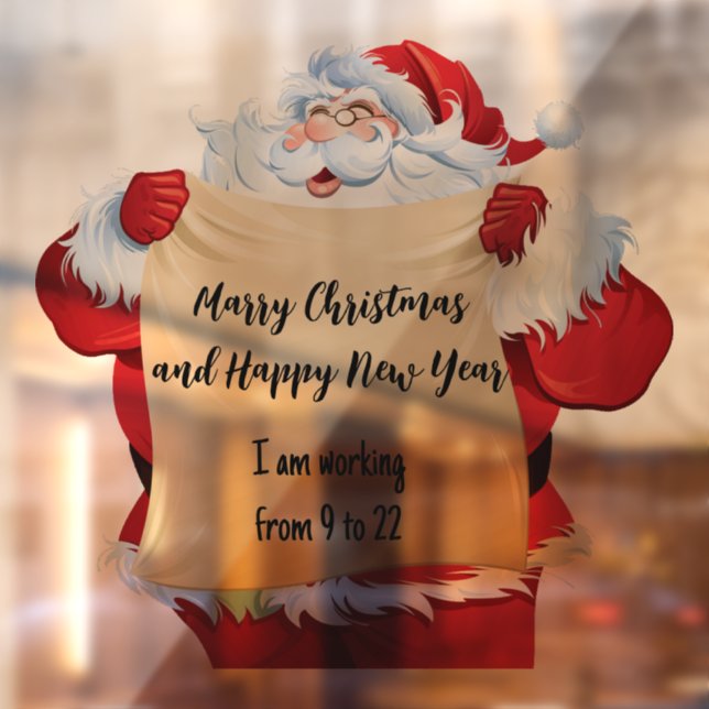 Christmas and Santa with custom note Window Cling (Sheet 2)