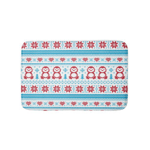 Christmas and Winter knitted pattern Bath Mat