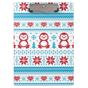 Christmas and Winter knitted pattern Clipboard