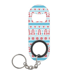 Christmas and Winter knitted pattern Keychain Bottle Opener