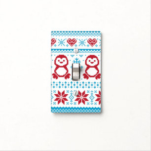 Christmas and Winter knitted pattern Light Switch Cover