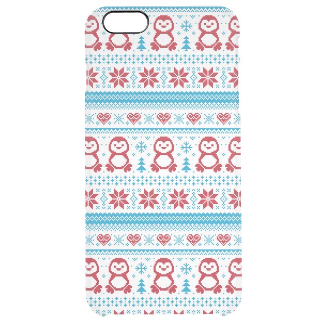 Christmas and Winter knitted pattern Uncommon iPhone Case (Back)