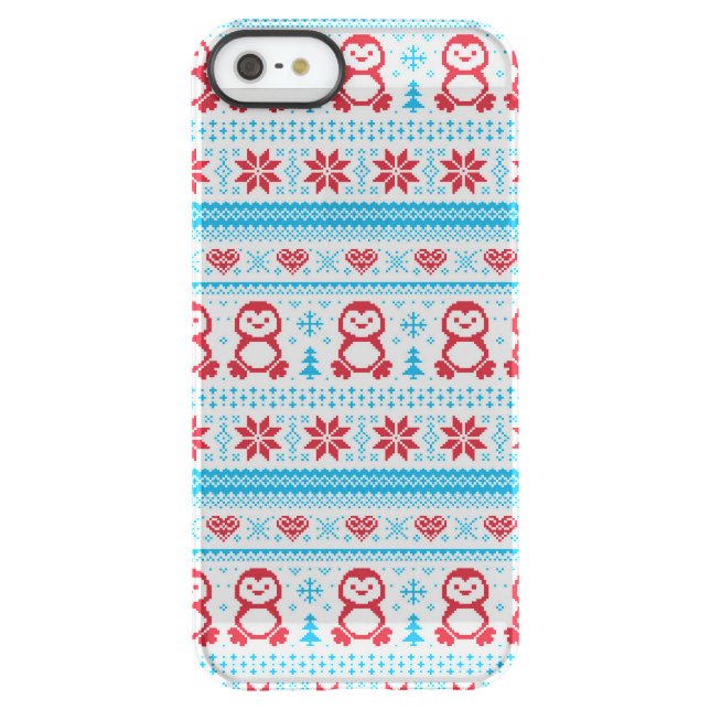 Christmas and Winter knitted pattern Uncommon iPhone Case (Back)