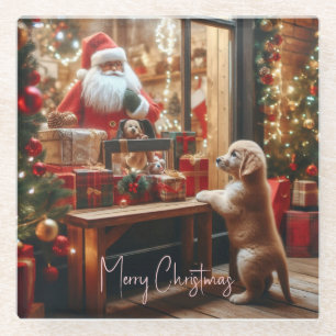 Christmas and Wishes Glass Coaster