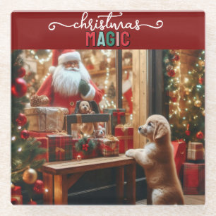 Christmas and Wishes Glass Coaster