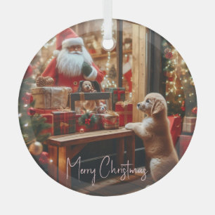 Christmas and Wishes Glass Ornament