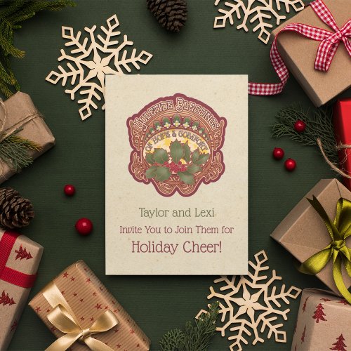 Christmas and Yule Blessings Holiday Invitation