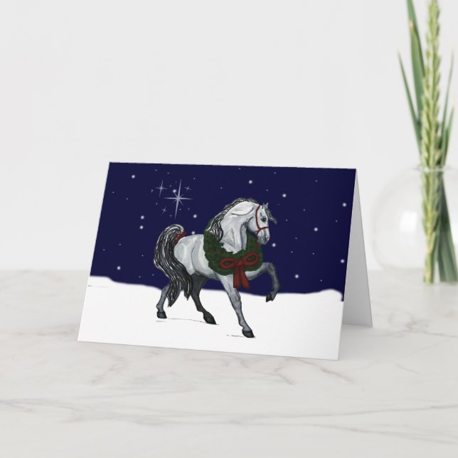 Christmas Andalusian Horse Greeting Card (Front)