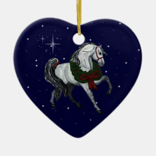 Christmas Andalusian Horse Heart Ornament