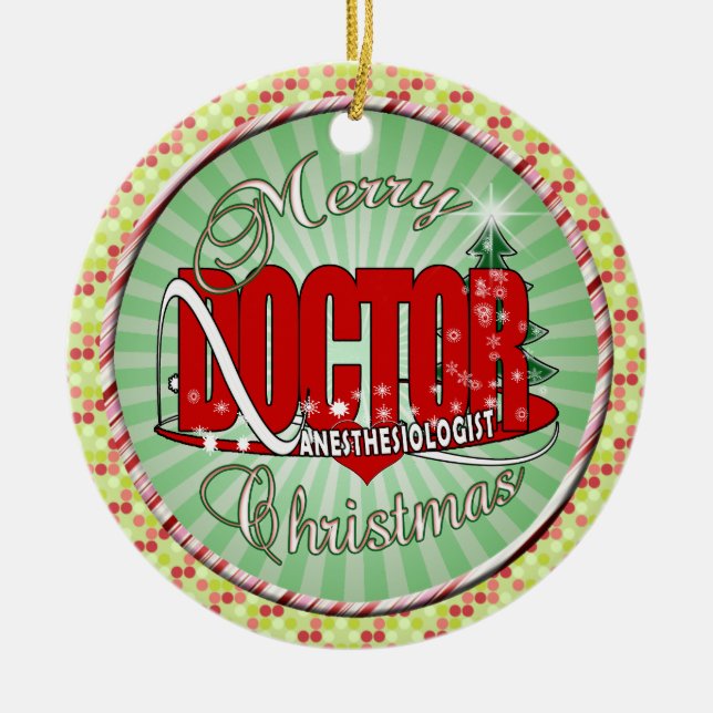 CHRISTMAS ANESTHESIOLOGIST CERAMIC ORNAMENT (Front)