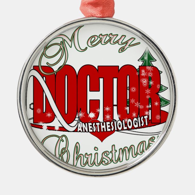 CHRISTMAS ANESTHESIOLOGIST METAL ORNAMENT (Front)