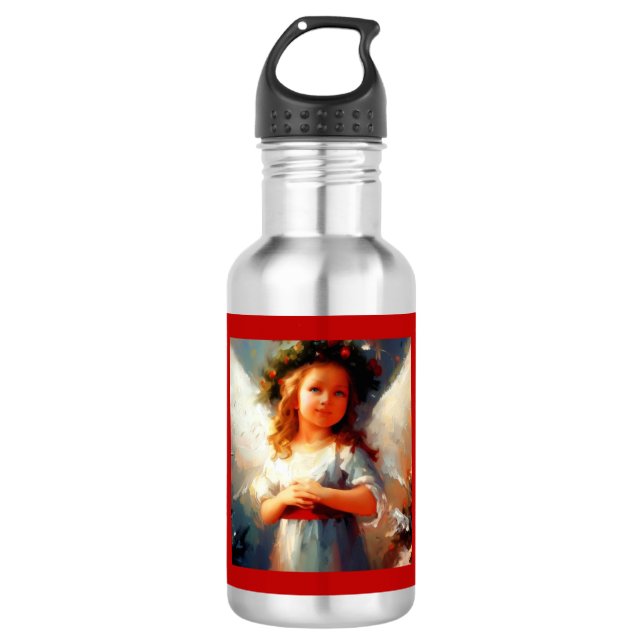 Christmas Angel 1 Stainless Steel Water Bottle (Front)