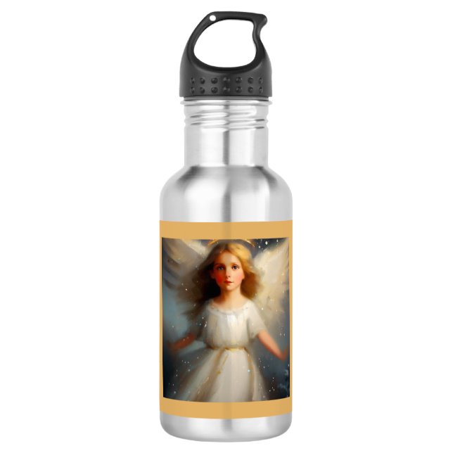 Christmas Angel 2 Stainless Steel Water Bottle (Front)