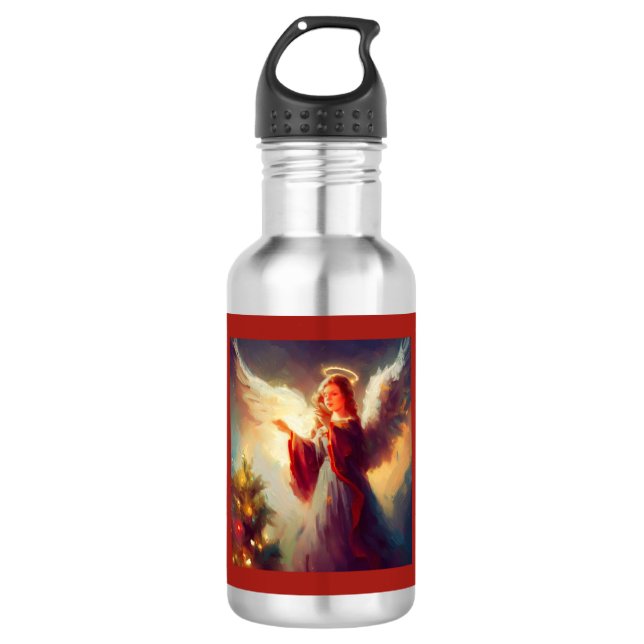 Christmas Angel 3 Stainless Steel Water Bottle (Front)